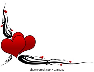 Red hearts pattern with grunge look