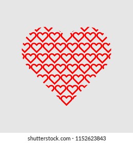 Red Hearts Pattern On Grey Background Stock Vector (royalty Free 