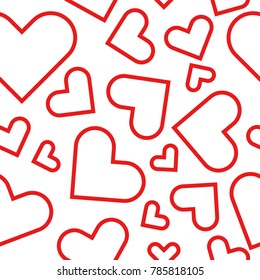 Red Hearts Pattern, Valentine's Day Background