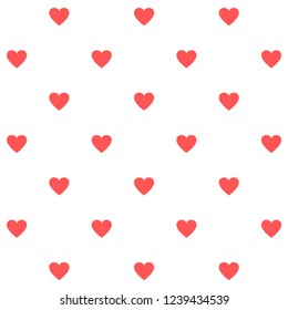 Red hearts pattern. Vector illustration.