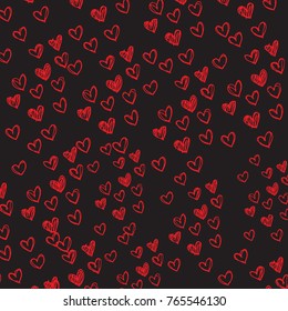 Red hearts pattern. Vector illustration