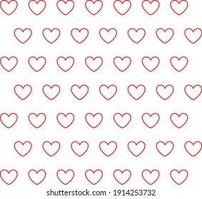 Red hearts pattern.Love concept. Design of textures and backgrounds.