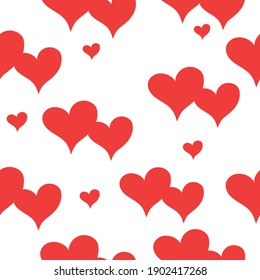 Red hearts patterns on a white background for valentines day or for all times. Can be used for products wrapper gift wrapping paper wallpaper card template banner template or for any else