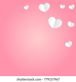 Red Hearts Random Falling. St. Valentine's Day Pattern. Romantic Scattered Hearts Cute Texture. Love. Sweet Moment. Gift. Wedding. Anniversary, Birthday. Vector Illustratuion. Cards. Banners. Posters.
