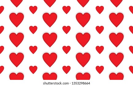 red hearts seamless background 