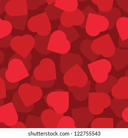 Red hearts seamless background pattern
