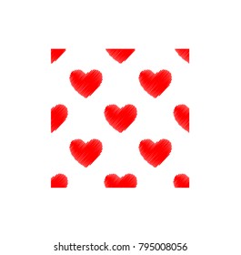 Red hearts seamless pattern background, good for celebrations, wedding invitation, mothers day and valentines day. Can be used for wallpaper, cover fills, web page background, surface textures.