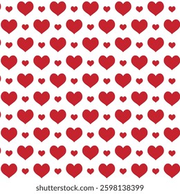 Red Hearts seamless pattern design