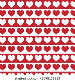 Red Hearts seamless pattern design