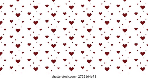 Red Hearts seamless pattern heart design.