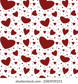 Red Hearts Seamless Pattern, love, romantic, amour pattern