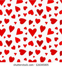 Red hearts seamless pattern. Valentine's day vector
