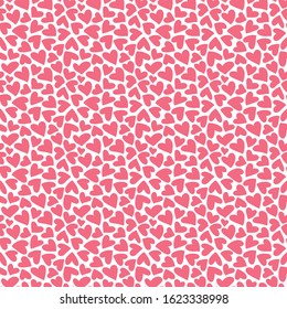 Red hearts seamless pattern. Valentine's day  illustration. Hand drawn background. Template illustrated for design card, gift paper, textile.