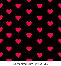 Red hearts seamless pattern. Valentine's day vector