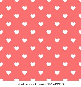 Red hearts seamless pattern. Valentine's day vector