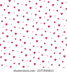 Red hearts seamless pattern. Vector illustration

