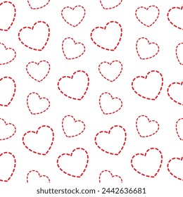 Red hearts seamless pattern. Vector illustration
       