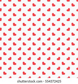 Red hearts seamless pattern. Vector illustration