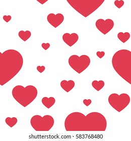 Red hearts seamless pattern. Vector EPS 10. 