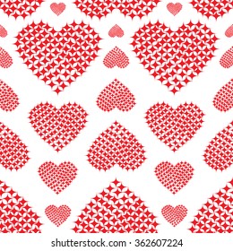 Red hearts - seamless vector pattern