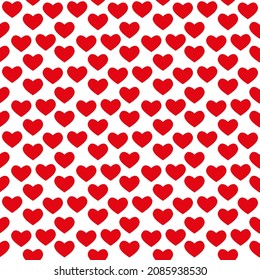 Corazones rojos. Sencillos corazones sin costura patrón vectorial. Patrón vectorial sin fisuras en el fondo del día de San Valentín
