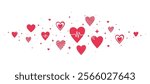 Red Hearts and Stars in Decorative Valentine Background Design. A vibrant collection of red hearts in various patterns intertwined with sparkling stars, symbolizing love and affection.