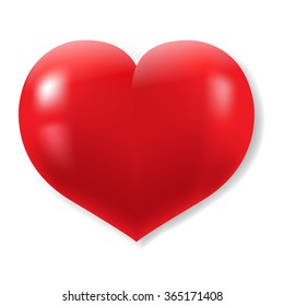 Red Hearts Symbol With Gradient Mesh, Vector Illustration