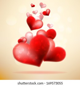 Red hearts template. 