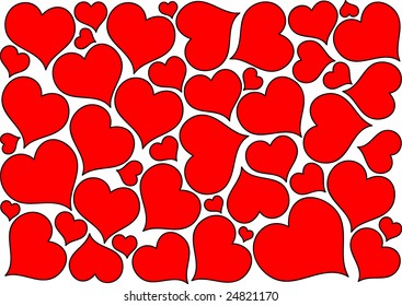 Fondo valentino de corazones rojos