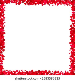 Red hearts Valentine day frame background