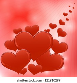 Antecedentes vectoriales del Día de San Valentín de corazones rojos.