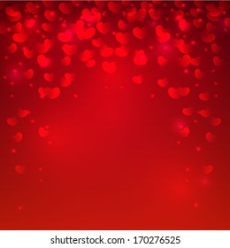 Corazones rojos tarjeta de Vector de San Valentín
