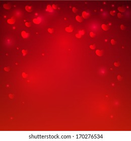 Red hearts valentine vector card