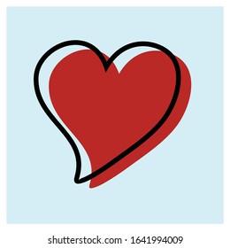 Red hearts. Valentines Day. Template with postcards, posters, banners and packaging illustration.
