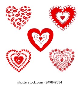 Red Hearts Vector Design for Love Theme.