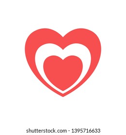 Red hearts. Vector icon of hearts. Vector on white background
