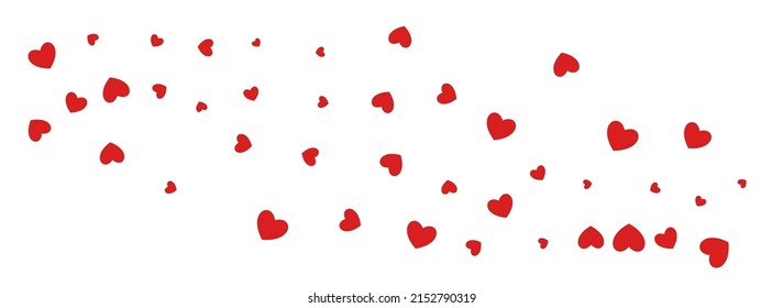 Rote Herzen, Vektorpanoramahintergrund. Hochzeitspapier-Illustration. Maroon Color 3d Confetti Design.