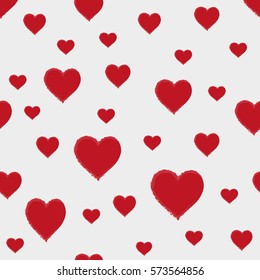 Red hearts - vector pattern