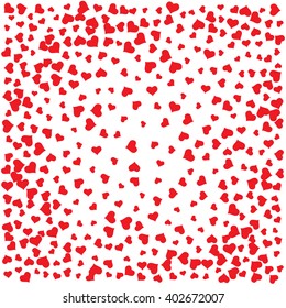 red hearts vector pattern background