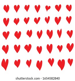 Red Hearts Vector Set / Illustration