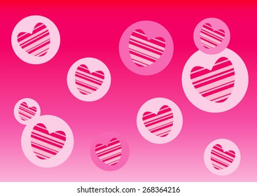 Red hearts. Vector set of hearts, various forms for design .