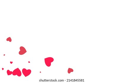 Red Hearts Vector White Backgound. Wedding Papercut Frame. Burgundy Birthday Confetti Wallpaper.