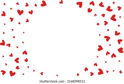 rotes Herz, Vektorweißer Hintergrund. Fly Papercut Texture. Maroon Color Wedding Confetti Design.