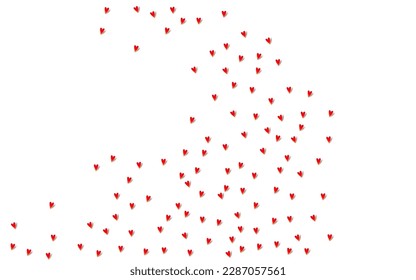 Red Hearts Vector White Backgound. Love Papercut Texture. Burgundy Birthday Heart Concept.