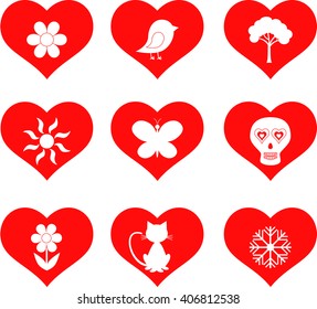 Red Hearts Vectors 