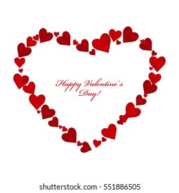 Red hearts. White background. Happy Valentine's Day!