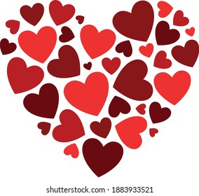 Red Hearts Within Heart Shape Composition Stock Vector (Royalty Free ...