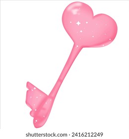 Red heart-shaped key to express love on Valentine's Day