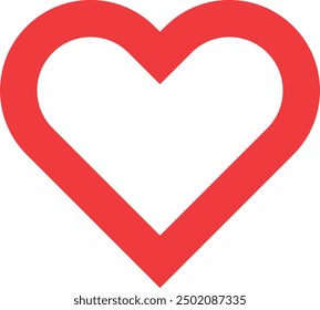 Red heart-shaped outline with a white center