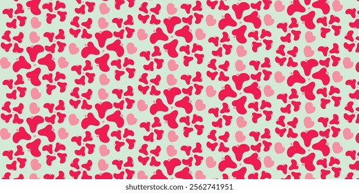 Red heart-shaped seamless pattern illustration for celebrating romance, perfect for Valentine's Day, featuring a trendy and playful design for modern fashion lovers